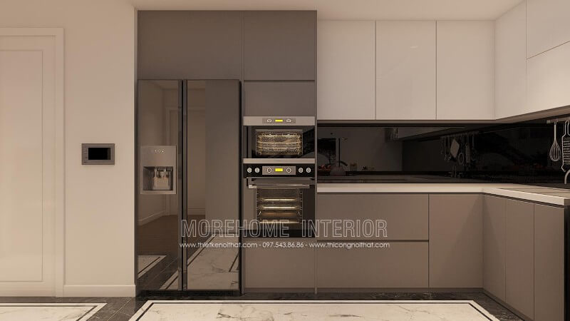 Với lối thiết kế nhẹ nhàng, đơn giản, không quá kiểu cách mang tủ bếp gỗ cao cấp lại không gian nội trợ đầy cảm hứng mà vô cùng sang trọng Thiết kế tủ bếp đẹp