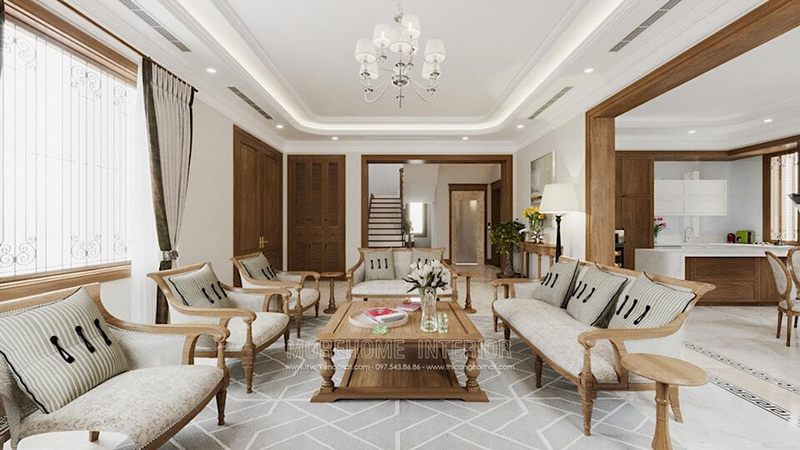 Cùng Morehome chiêm ngưỡng mẫu thiết kế nội thất biệt thự gỗ hiện đại cao cấp tại Bắc An Khánh Hà Nội